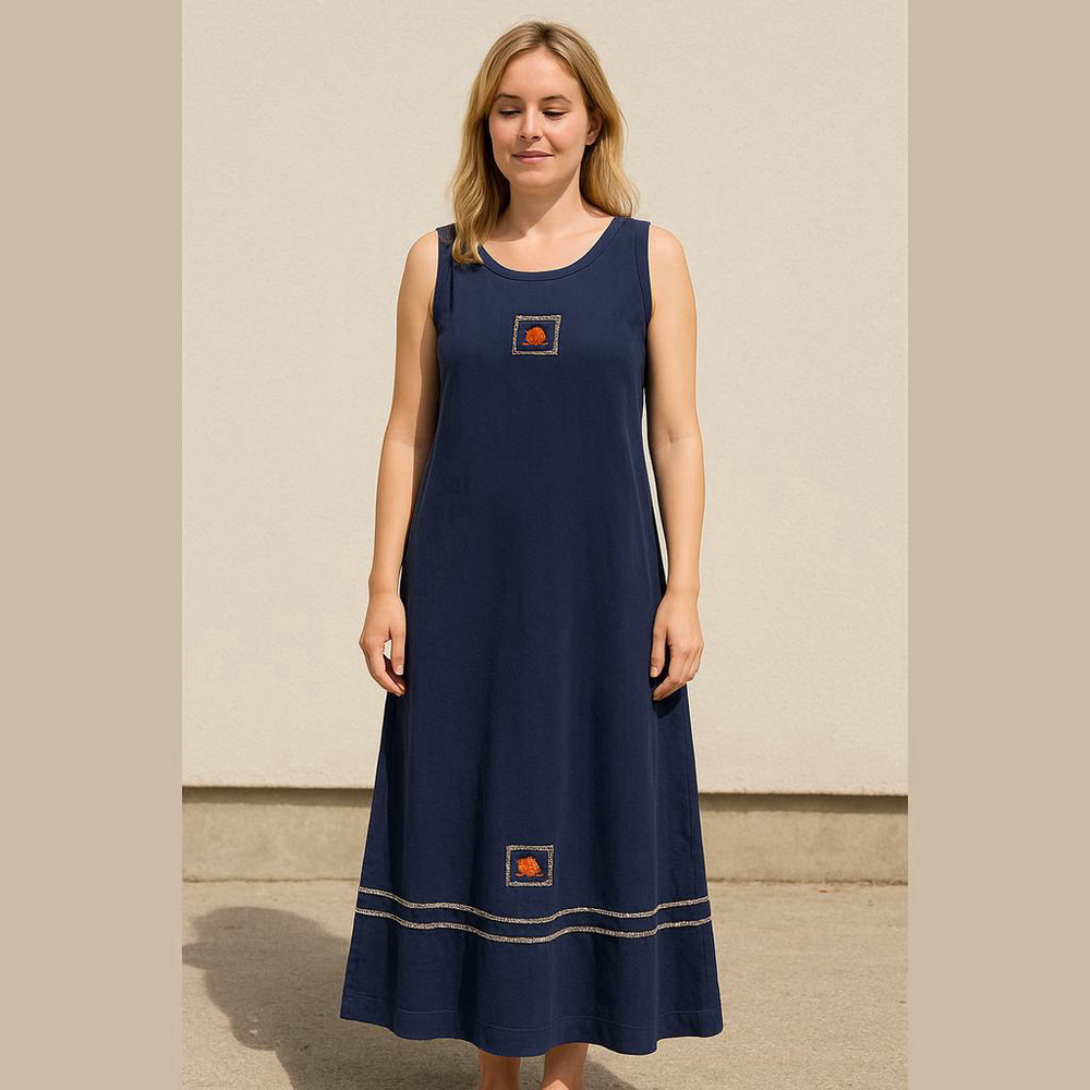 Copa Cabana Maxi Artisan Maxi Dress Blue XL